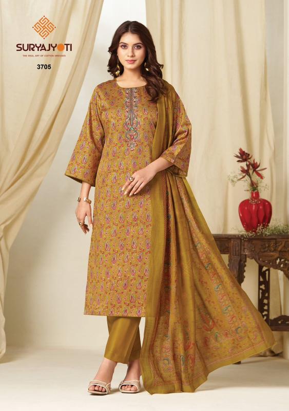 Suryajyoti kalki vol-37 printed self dress material wholesale